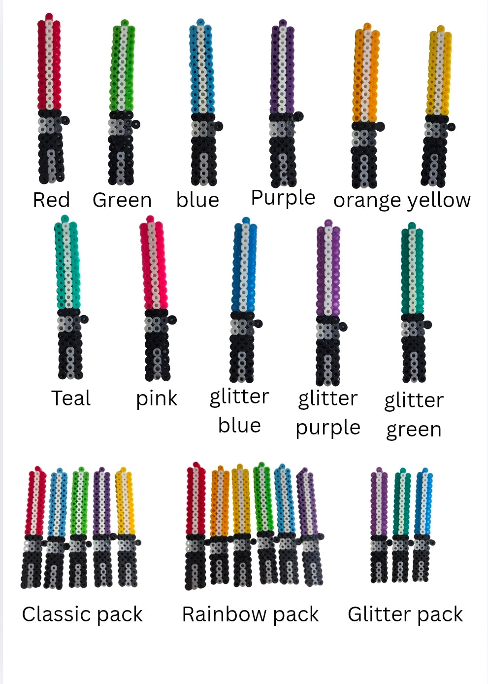 Star Wars–Inspired Lightsaber Perler Bead Magnets