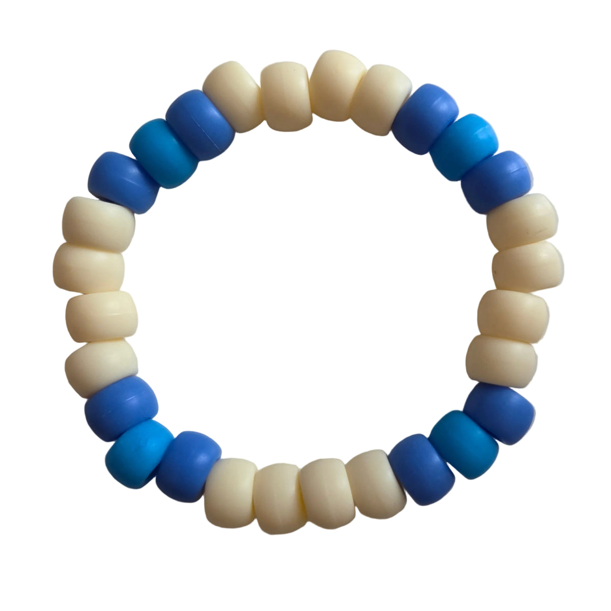 Blue & Cream Beaded Bracelet
