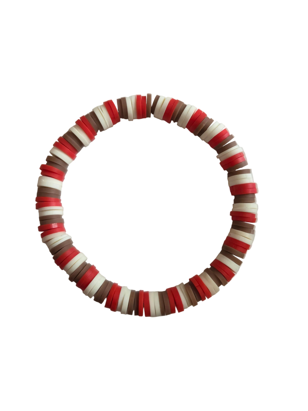 Red & Cream Beaded Bracelet