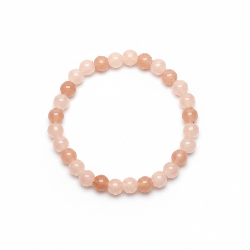Peachy Pink Beaded Bracelet