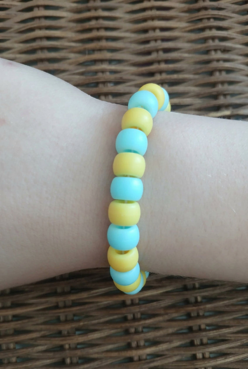 Turquoise & Yellow Beaded Bracelet