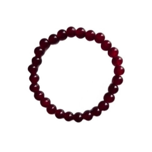Deep Red Bead Stretch Bracelet