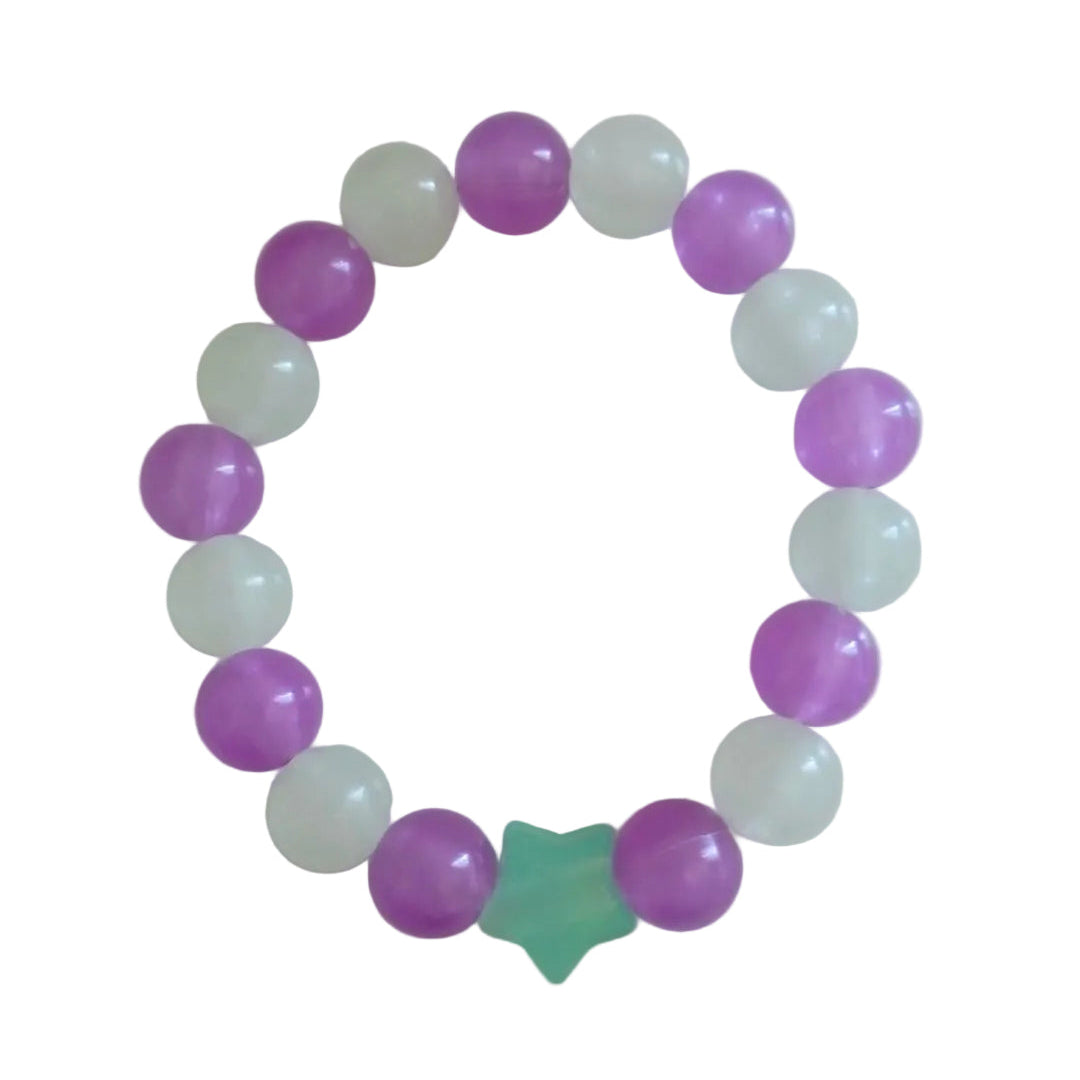 Purple and White Star Bracelet