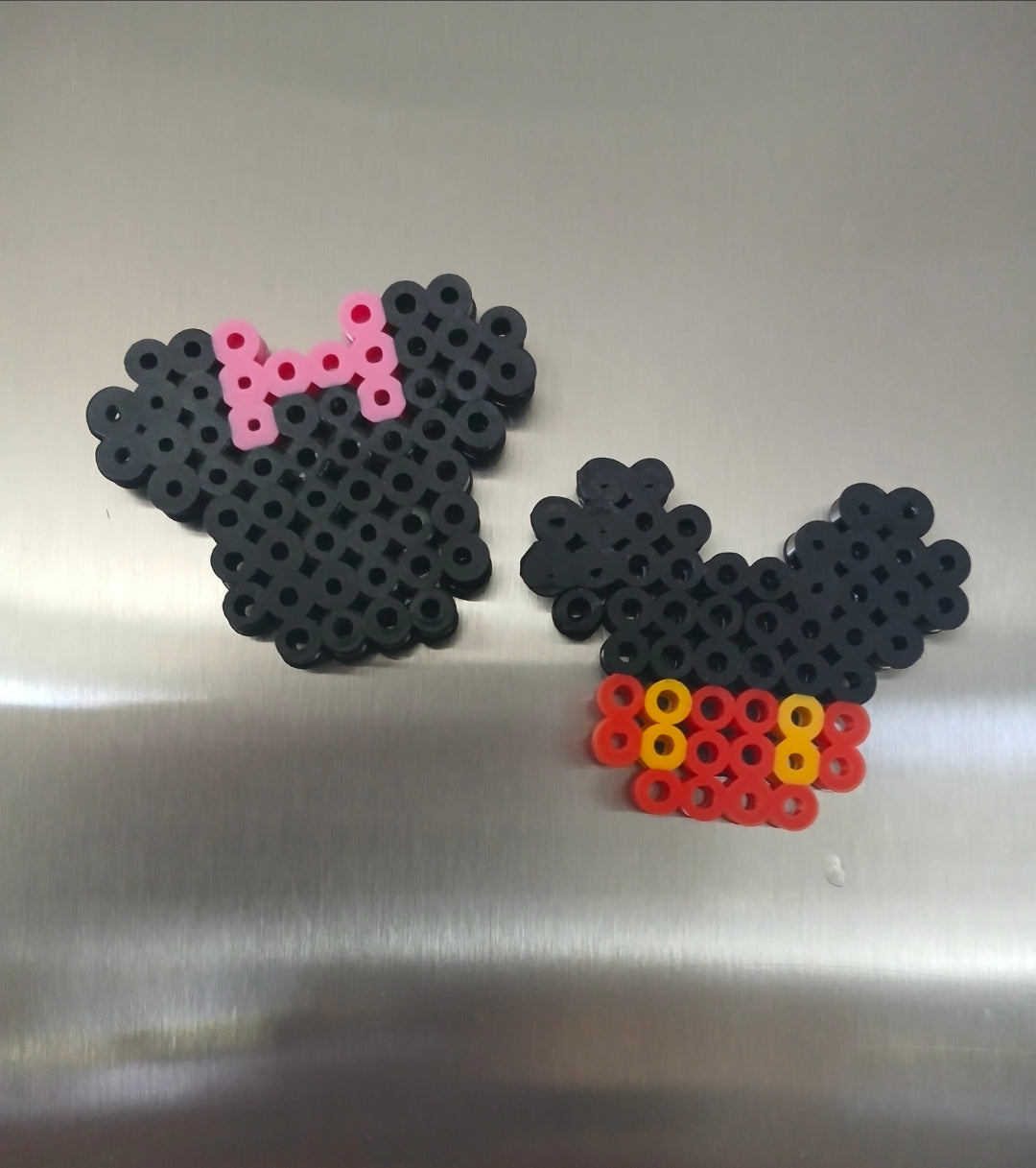 Mickey & Minnie Mouse Perler Bead Magnets – Set of 2