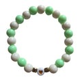 Mint Green & White Heart Bracelet