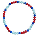 Red White & Blue Rhinestone Beaded Necklace