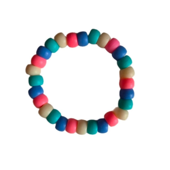 Rainbow Pony Bead Stretch Bracelet