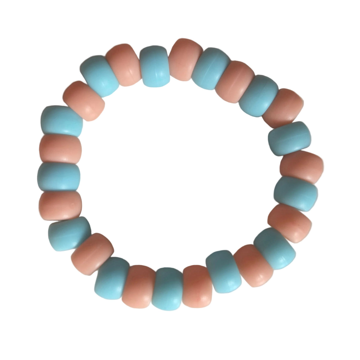 Peach & Sky Blue Beaded Bracelet